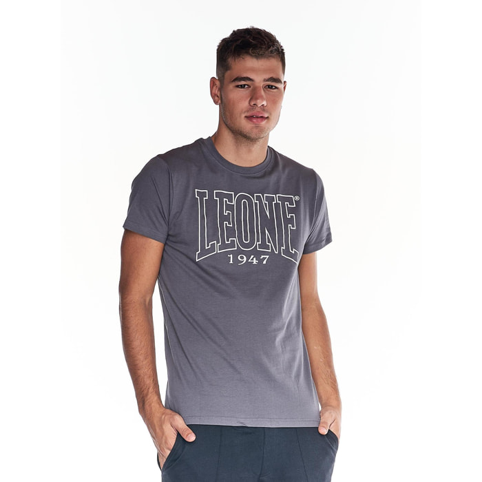 Camiseta de hombre de manga corta con logo de contorno