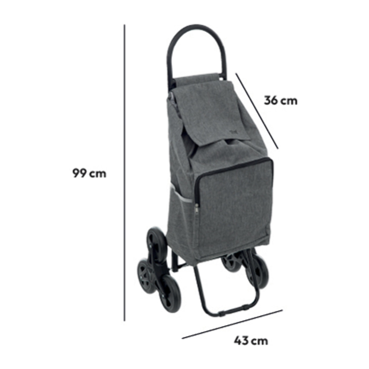 Chariot de course 6 roues Métal gris Nomade