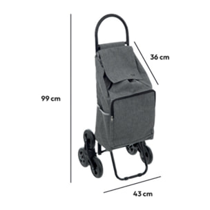 Chariot de course 6 roues Métal gris Nomade