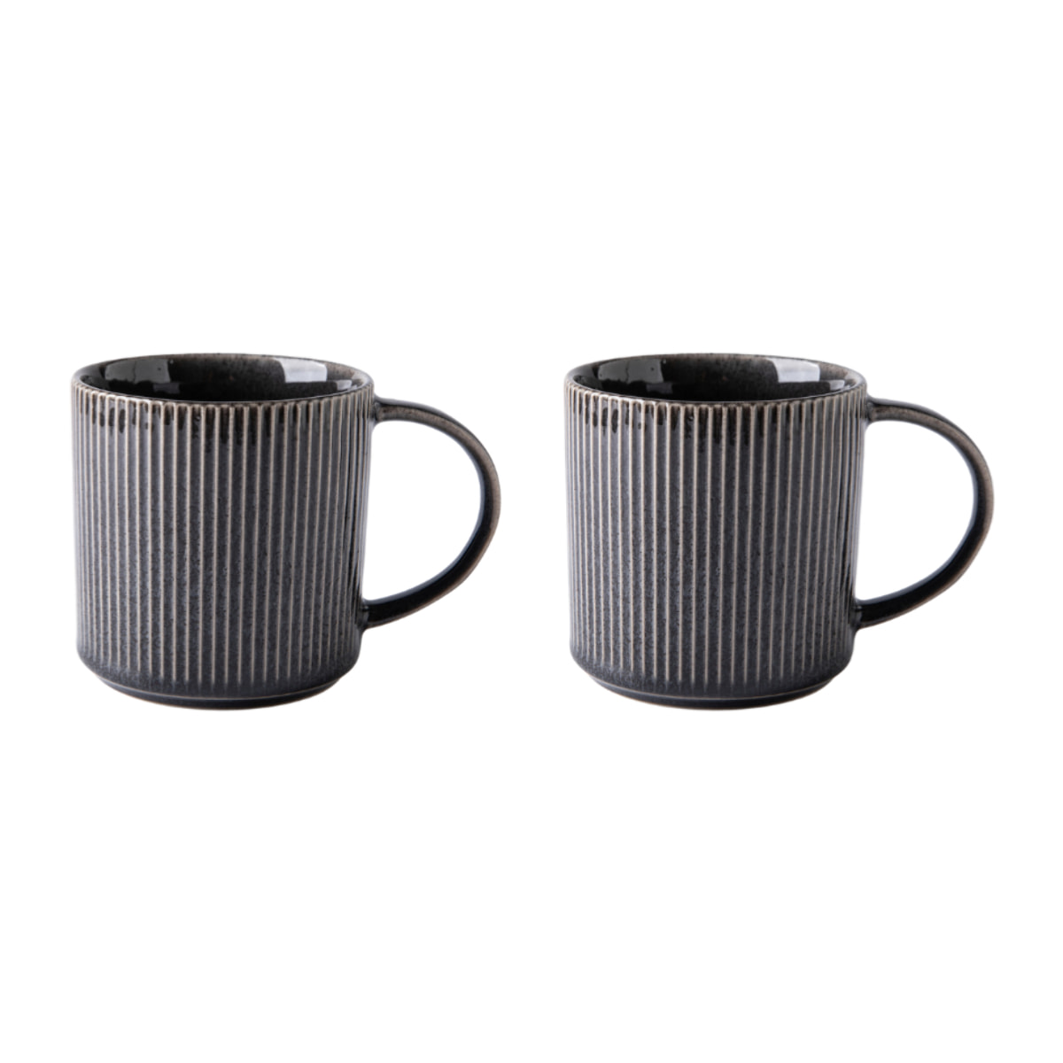 Lot de 2 mugs noir - "charbon"