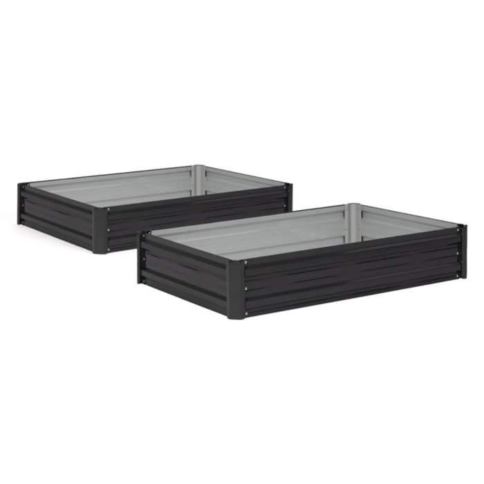 Carrés de potager en métal 115x80x20cm - lot de 2