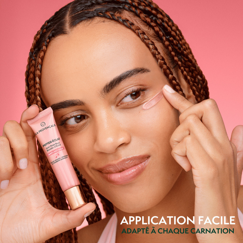 La Provençale Peptide-Eclat - Soin Yeux Rose Booster d'Eclat Anti-fatigue - Olive violette - Peptides & Pigments lumineux - 15ml