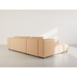 Stella - canapé d'angle gauche 4 places en simili - Taupe