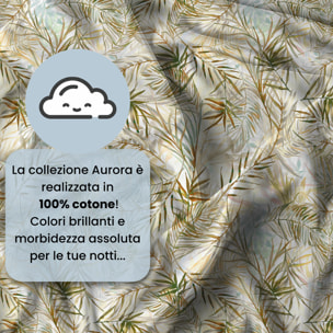 PARURE COPRIPIUMINO MATRIMONIALE AURORA STAMPA DIGITALE -100% cotone Made in Italy