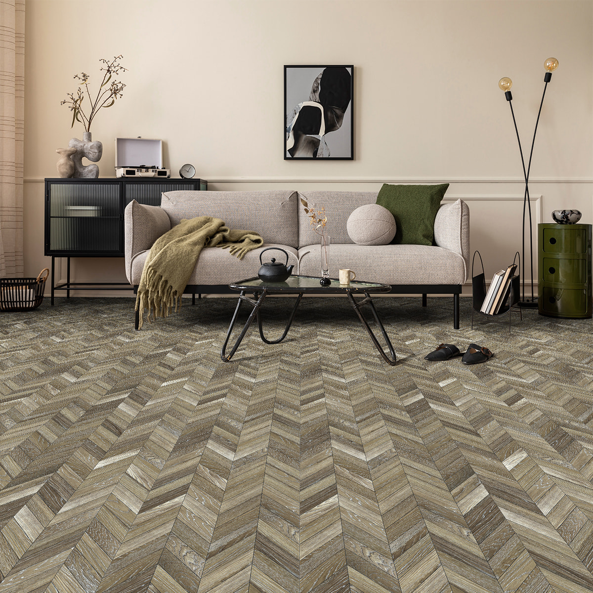 Revêtement sticker sol - PARQUET BOIS DU KANSAS - Rouleau adhésif Protection Anti-dérapant