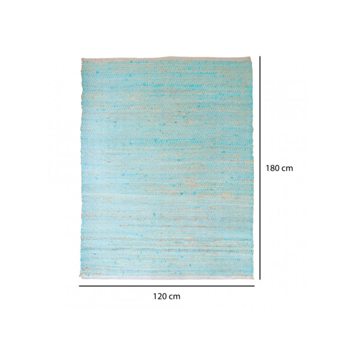 Tapis rectangulaire bleu en cuir et chanvre 120x180cm - BERBERE