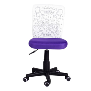 Silla de estudio infantil Píntame Morado - Blanco