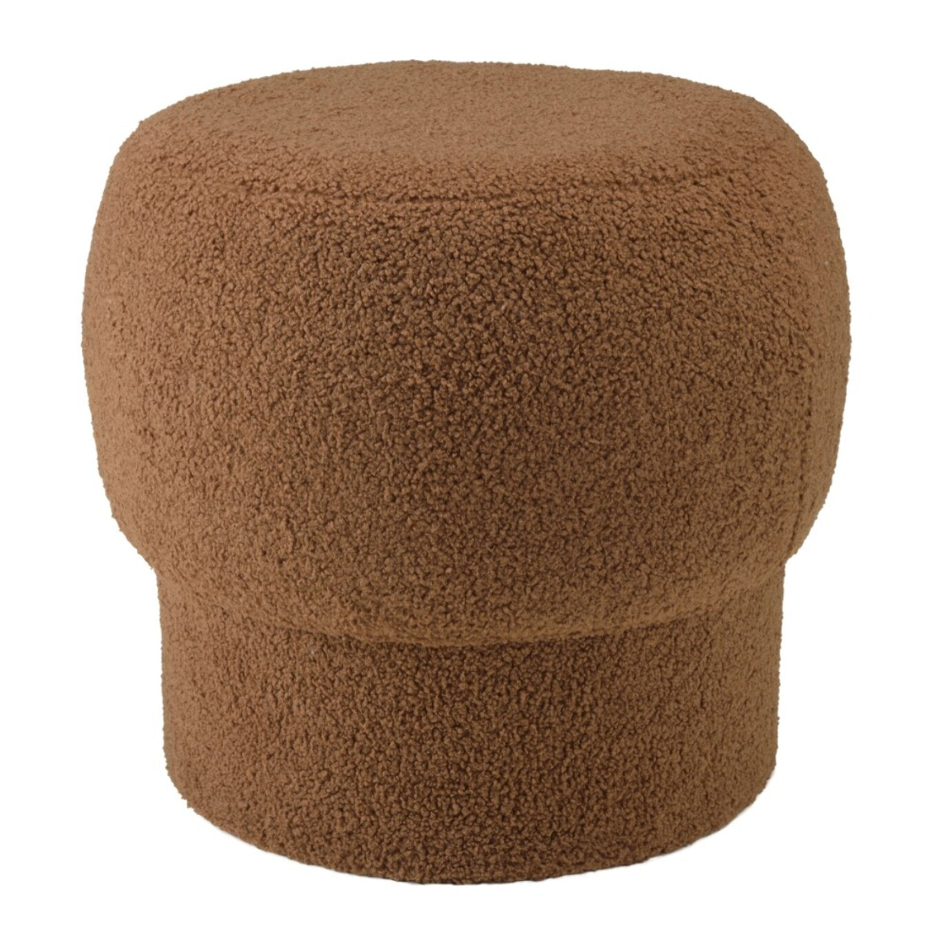 AGATHE - Pouf rond en tissu terracotta D44cm