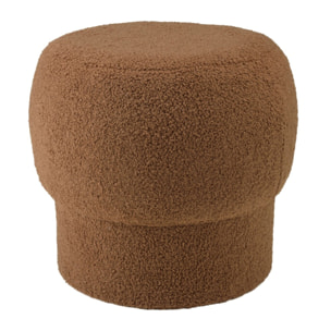 AGATHE - Pouf rond en tissu terracotta D44cm