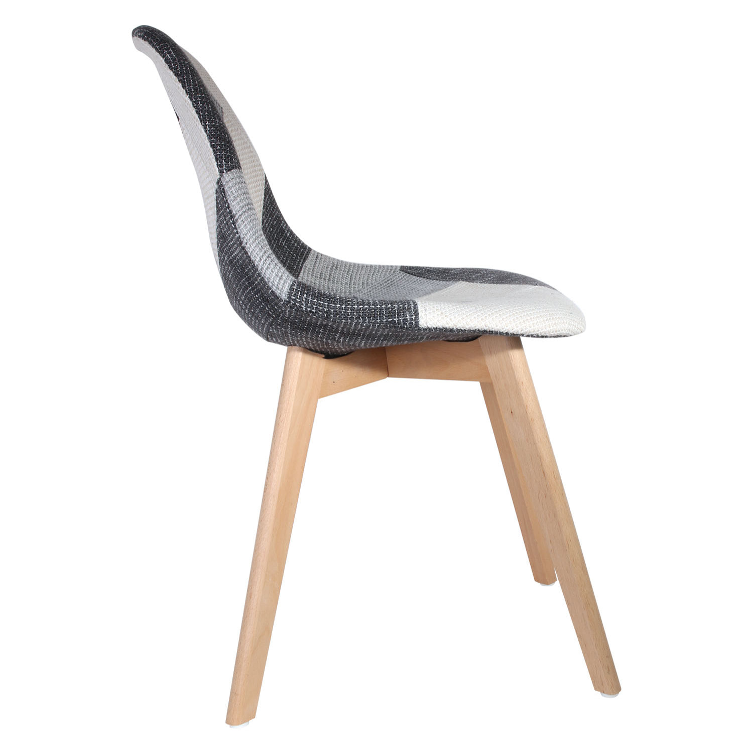 Chaise Scandinave Patchwork Gris - Lot De 2