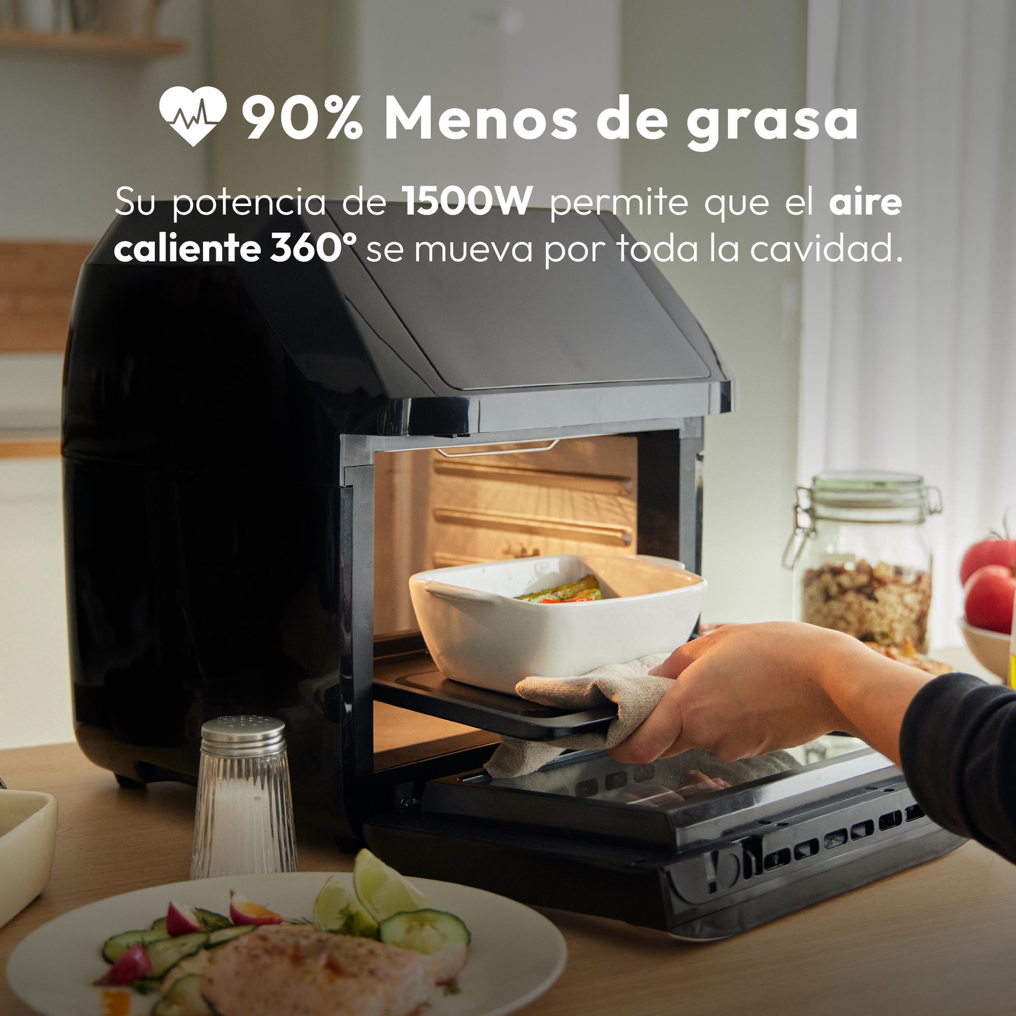 Freidora de aire sin aceite y horno rocket de 11 l y 1800w pantalla led táctil temperatura regulable 80-200ºc masterpro