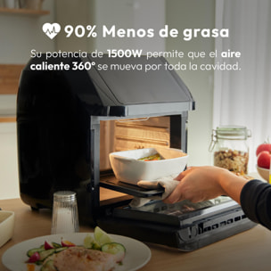 Freidora de aire sin aceite y horno rocket de 11 l y 1800w pantalla led táctil temperatura regulable 80-200ºc masterpro