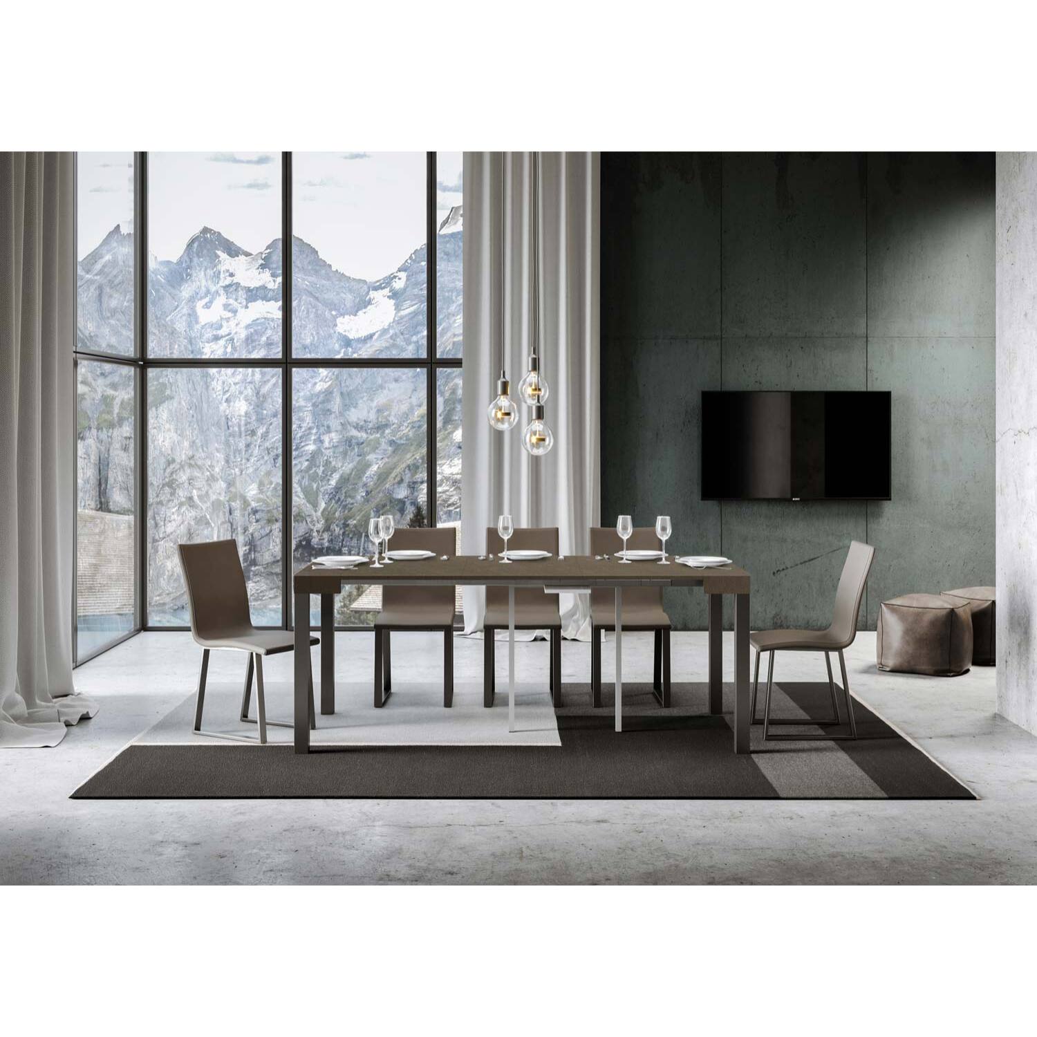 Consolle allungabile 90x40/196 cm Everyday Small Tortora telaio Antracite