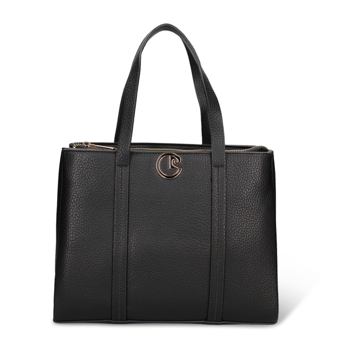 Borsa a mano da donna - Modello Silvana Chic - Pelle vegana PU - 28.0 x 23.5 x 10.0 cm