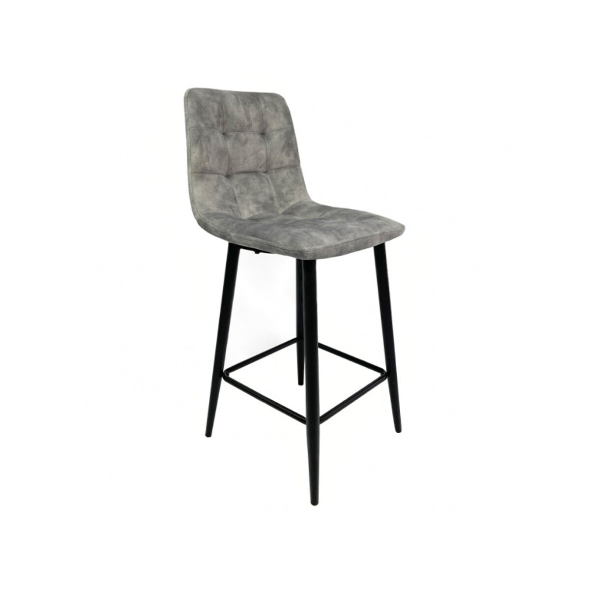 Chaise de bar capitonnée en velours - HERBY