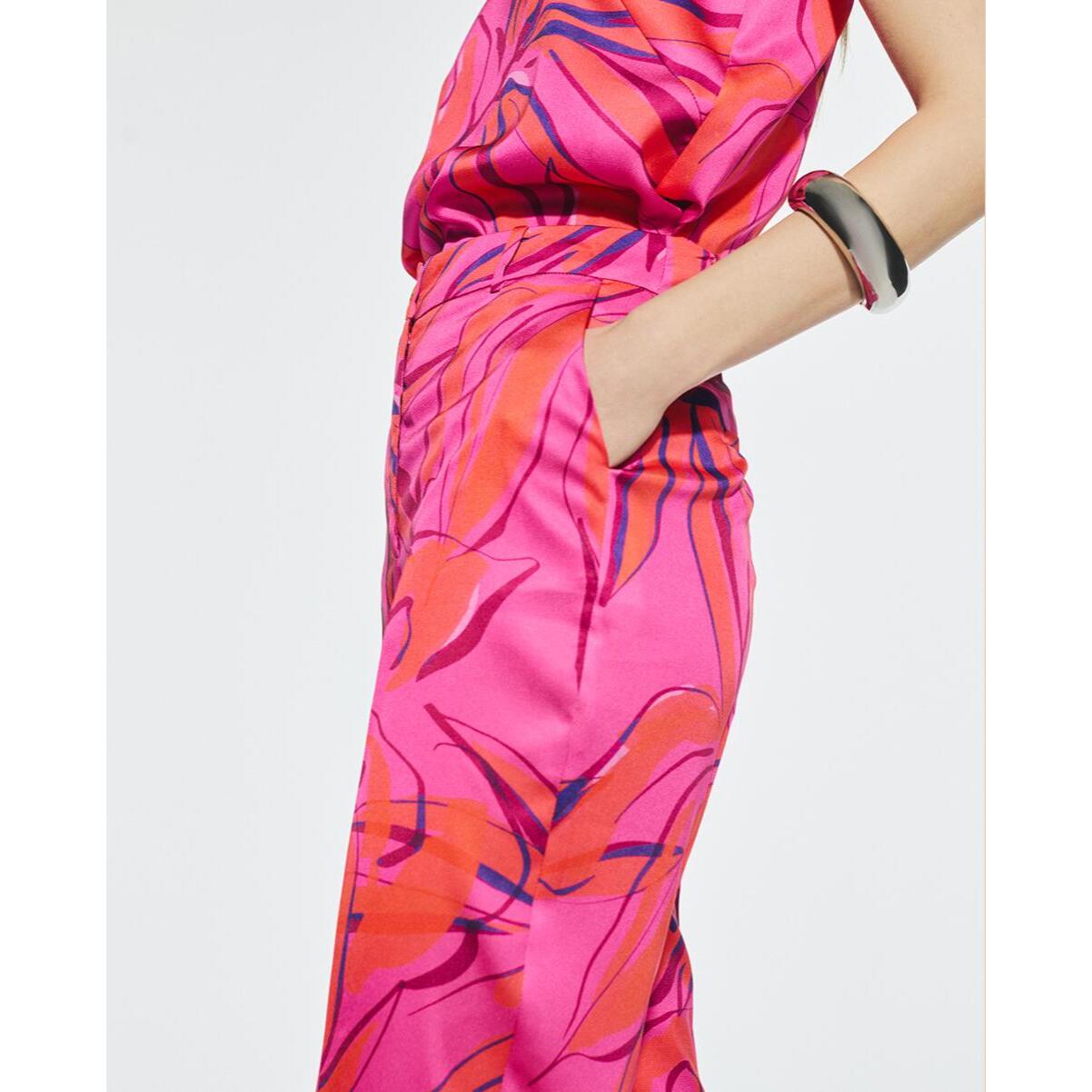 Pantaloni Fluidi Stampa Floreale