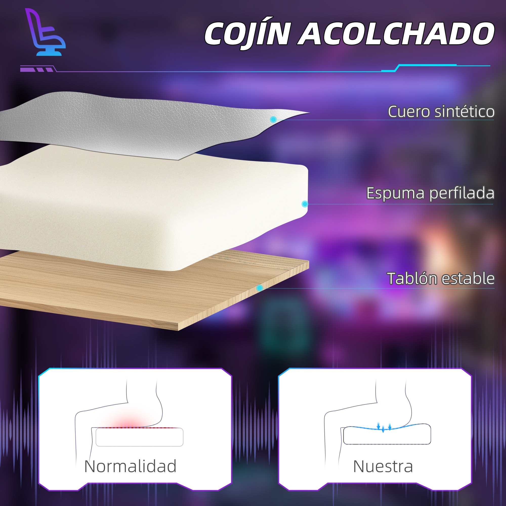 Silla Gaming Silla Gamer Reclinable con Altura Ajustable Reposapiés Retráctil Soporte Lumbar y Reposacabezas Desmontable Silla para Oficina Estudio Gris Claro y Azul