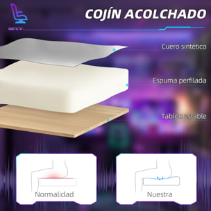 Silla Gaming Silla Gamer Reclinable con Altura Ajustable Reposapiés Retráctil Soporte Lumbar y Reposacabezas Desmontable Silla para Oficina Estudio Gris Claro y Azul