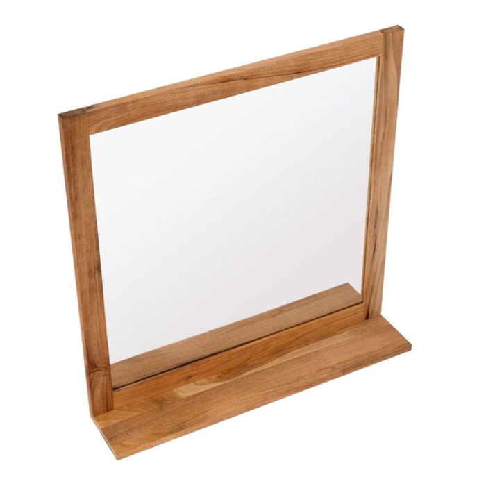 Miroir avec étagère, 60x61,5 cm décor noyer, Naturel Home (HOMEZRC)