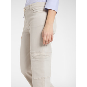 Elena Mirò - Pantaloni cargo in bull stretch - Beige
