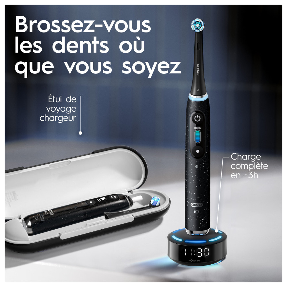 Oral-B iO 10 - Avec Etui de Voyage Chargeur - Noire - Brosse À Dents Électrique