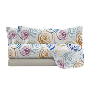 COMPLETO LETTO FASHION MADE IN ITALY MICROFIBRA-SPIRALS PIAZZA E MEZZA