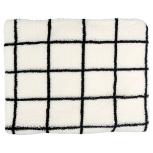 Plaid - HOME DECO FACTORY - Sherpa - Carreaux - Blanc et Noir