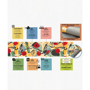 Passatoia tappeto cucina bagno ingresso multiuso, disegno foglie