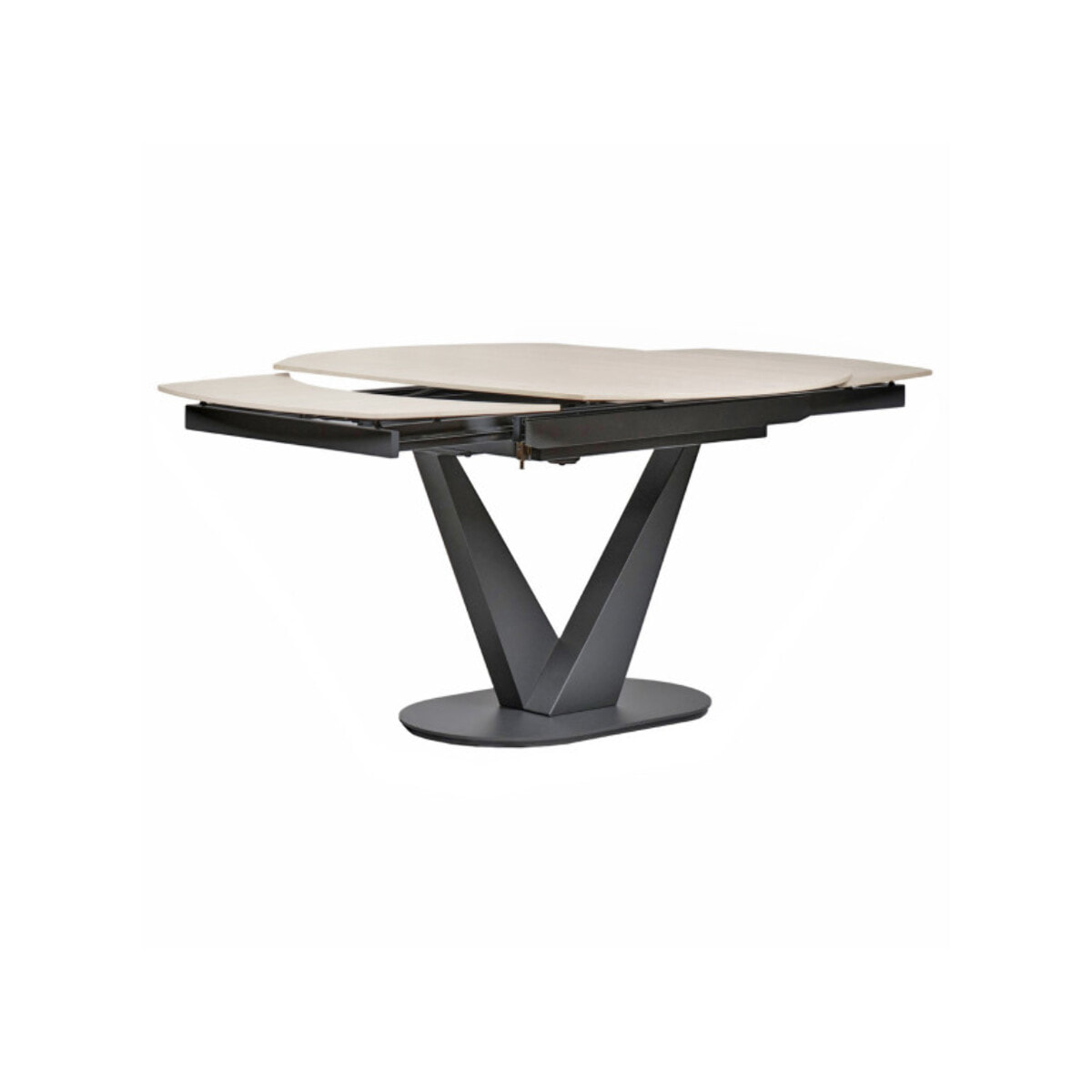 Table extensible ovale 120/180 en céramique effet bois - VESSEL