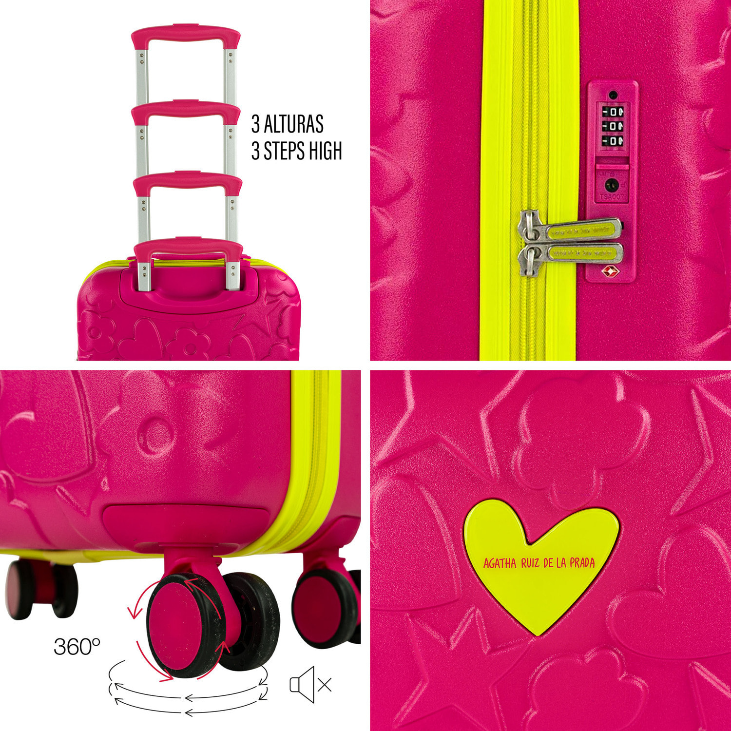 Juego De Maletas Pc Agatha Ruiz De La Prada Iconic Fucsia