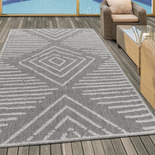 ARUBA - Tapis intérieur / extérieur à motif berbère gris