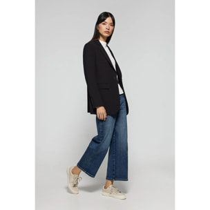 Blazer nero abbottonato con particolari Polo Club