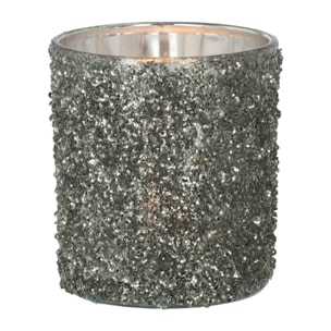 J-Line photophore Paillettes - verre - gris - medium - 2 pcs