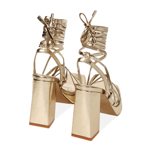 Sandali oro platform, tacco 10 cm