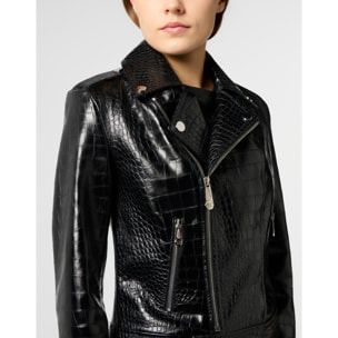 PHILIPP PLEIN Biker Jacket Cocco