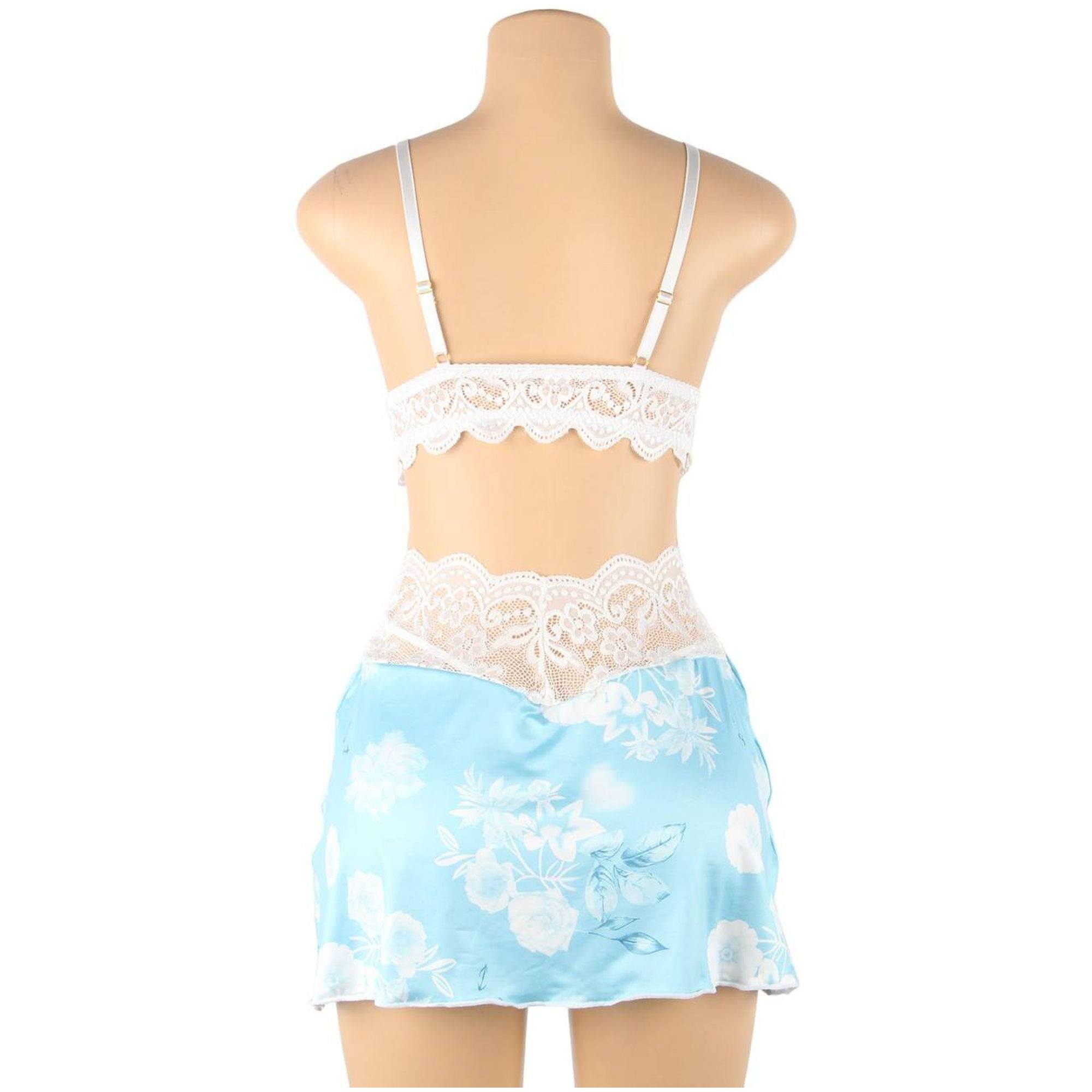 Babydoll azul con estampado floral