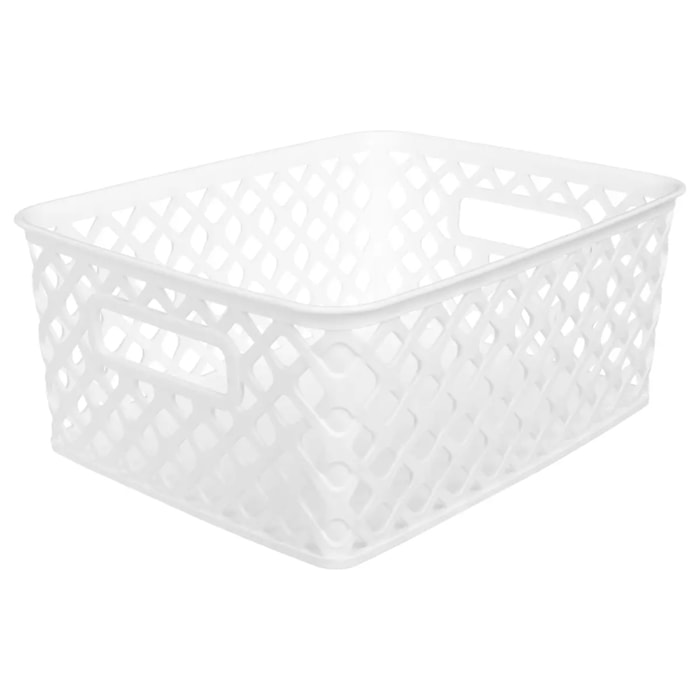 Panier en plastique 4L "Folk" blanc