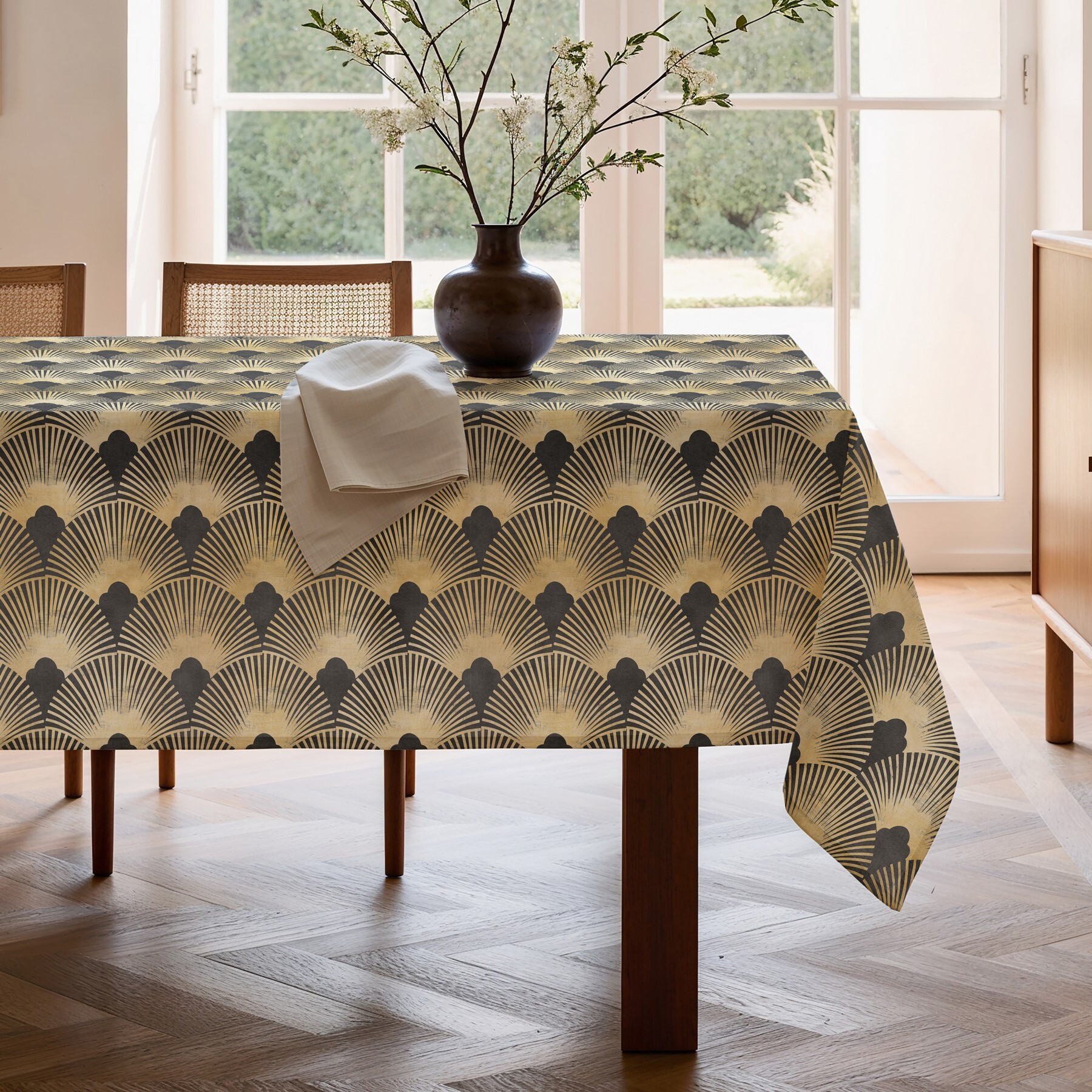 Nappe imprimée anti-tâches IRINA ANTHRACITE