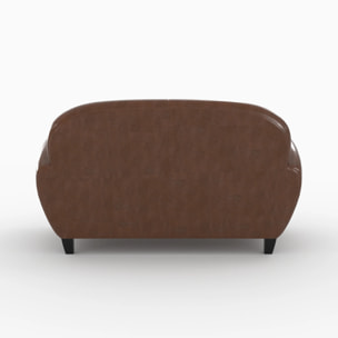 Ensemble canapé et fauteuil marron foncé 3 places - Club - Club