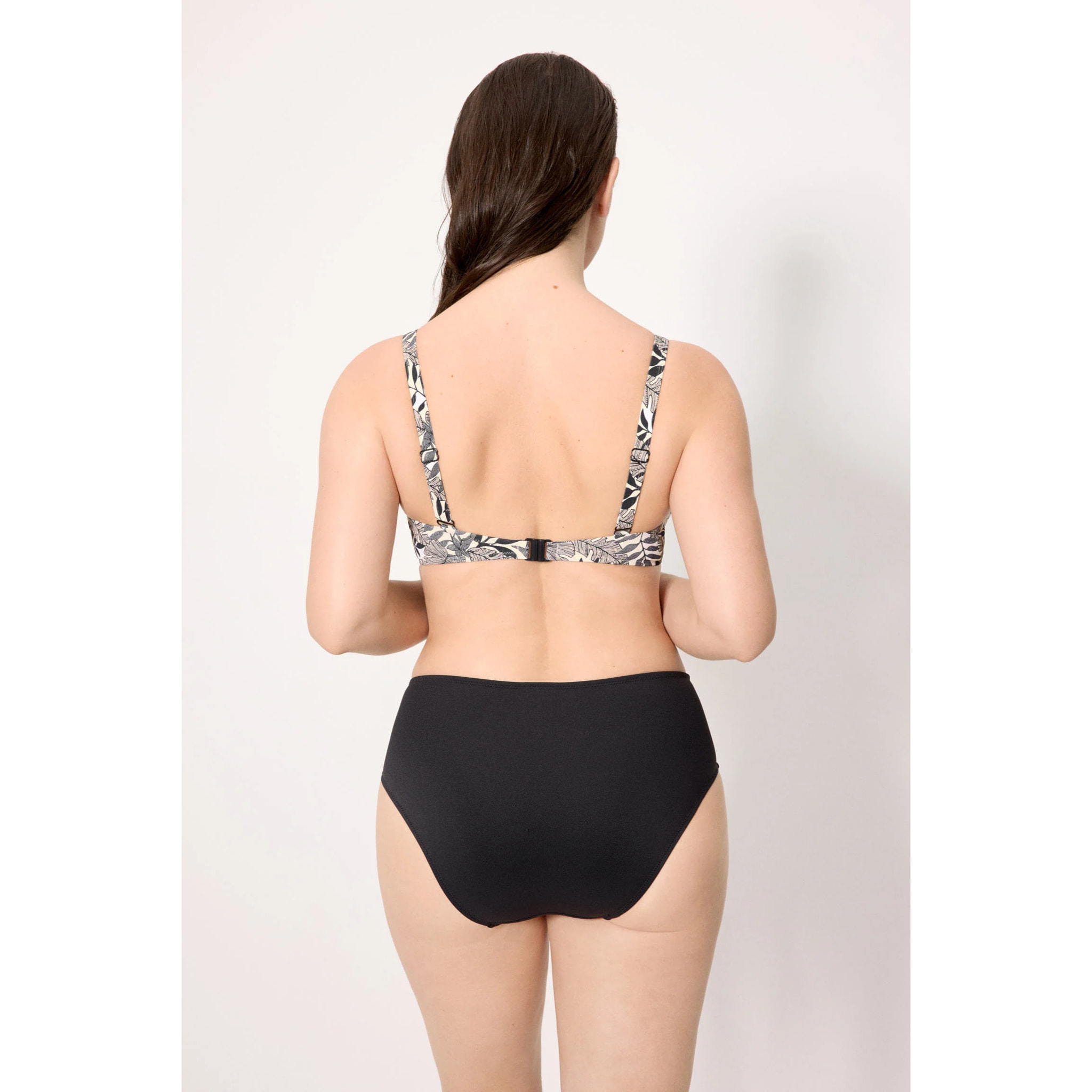 Slip bikini vita alta modellante Nero