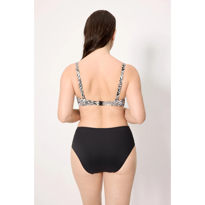 Slip bikini vita alta modellante Nero