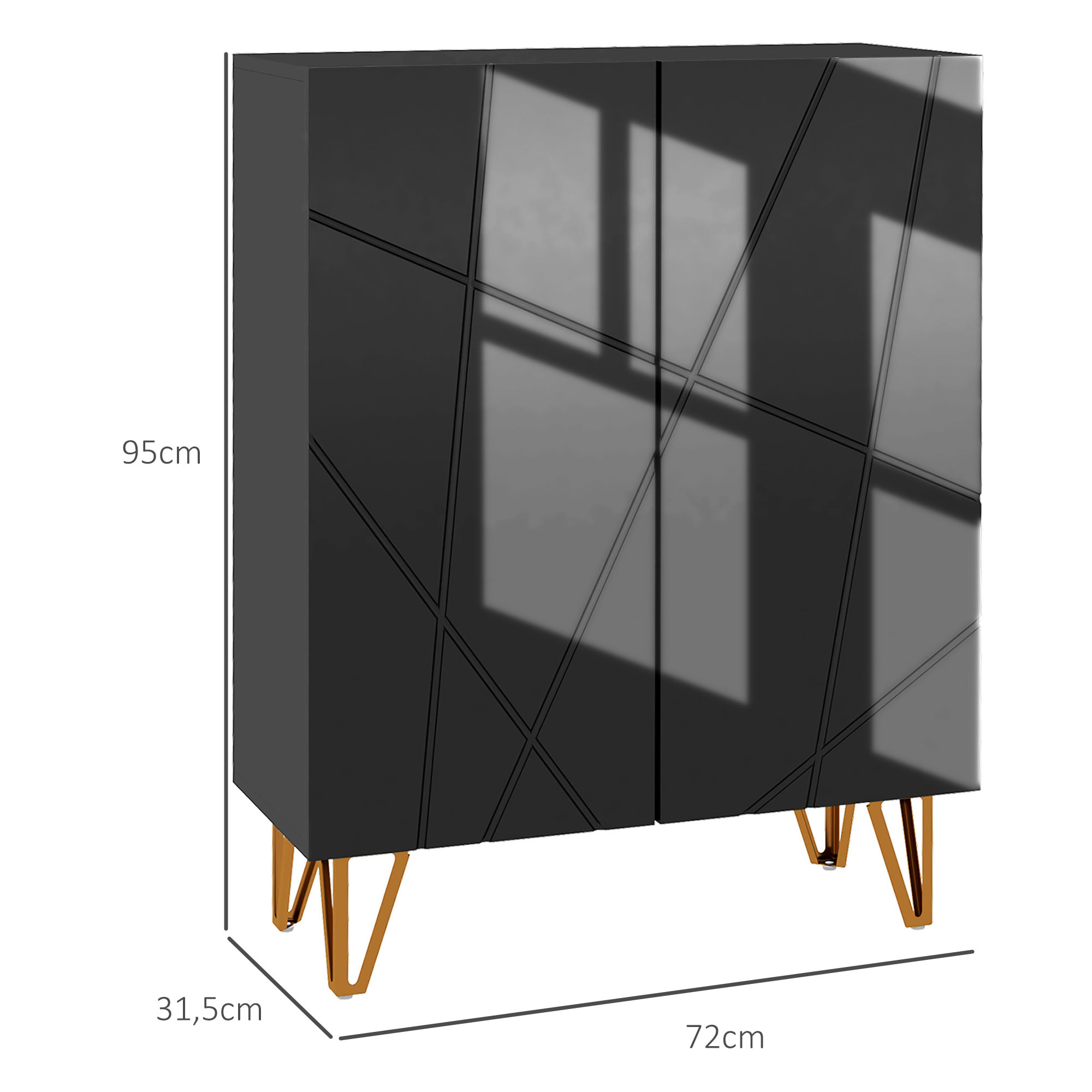 Mueble Zapatero Moderno Zapatero de Entrada Recibidor con Estantes Ajustables Cierre Suave para 15-20 Pares de Zapatos Zapatero Estrecho para Pasillo 72x31,5x95 cm Negro