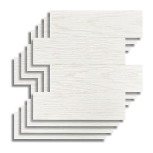Crédence adhésive murale 3D  - Effet bois 4 pièces - Blanc