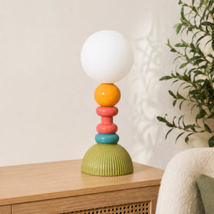 Lampe à poser en céramique multicolore - Pili