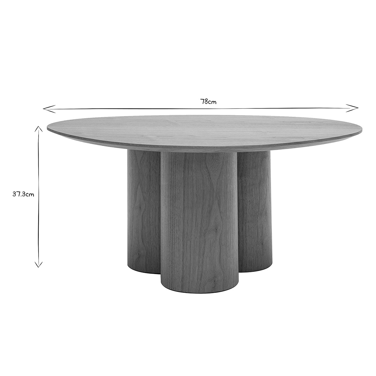 Table basse design bois foncé noyer L78 cm HOLLEN