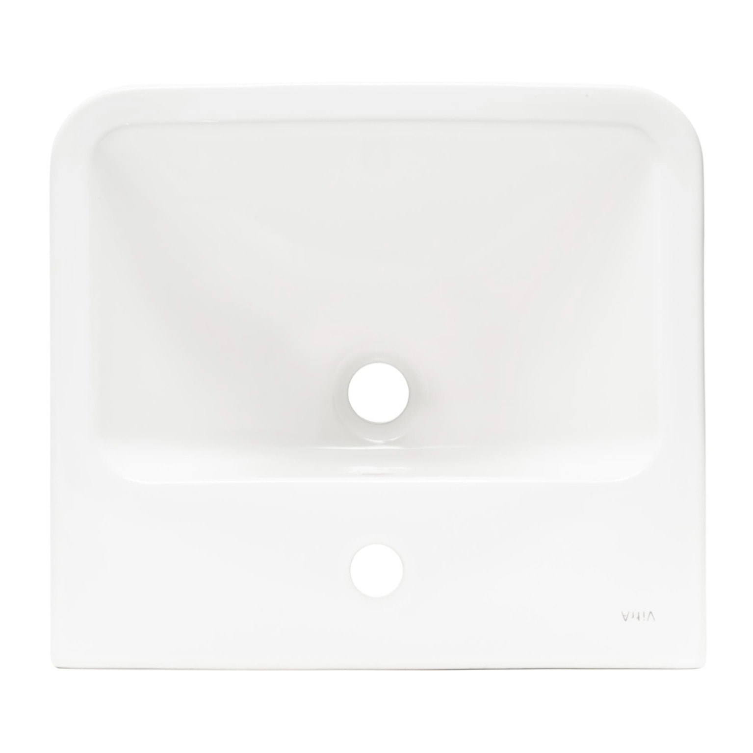 VitrA Integra lavabo suspendu 50 × 43 cm avec trou pour robinetterie au milieu, blanc003-0001)