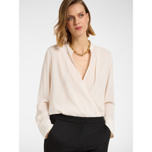 Elena Mirò - Blusa con volantes - Blanco