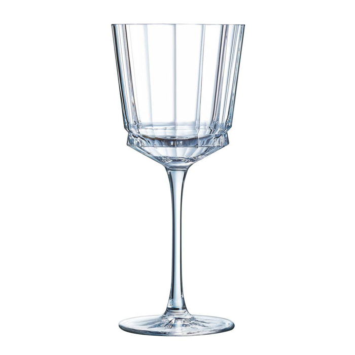 6 verres à pied 35cl Macassar - Cristal d'Arques - Verre ultra transparent au design vintage