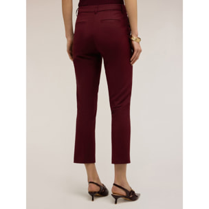 Motivi - Pantalones regular mezcla algodón viscosa - Burgundy