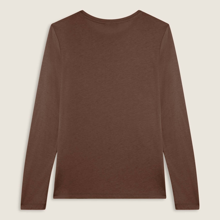 T-shirt donna lunga con spacchi e grafica brillante